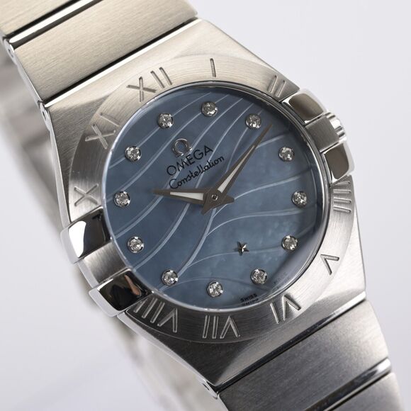 OMEGA Constellation 123.10.27.20.57.001 Blue Diamond White Gold MOP 27mm Watch - Picture 10 of 13